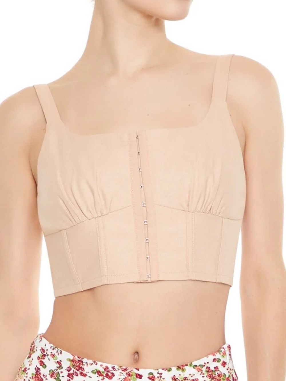 Forever 21 Blush Pink Cropped Bustier Top